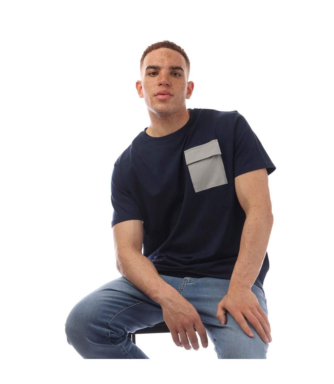 T-shirt Limatar Homme Bleu Marine Duck And Cover-1
