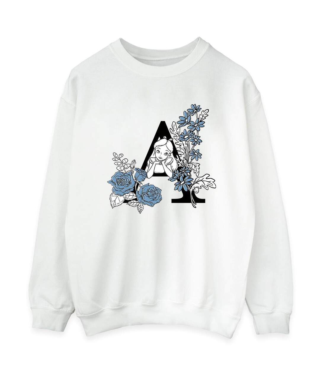 Disney Sweatshirt Womens/Ladies Alice In Wonderland Letter A (Blanc) - UTBI5898-1