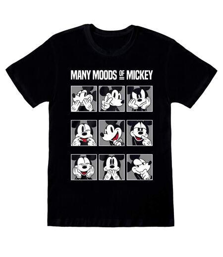 Mickey Mouse & Friends Unisex Adult Many Moods Of Mickey T-Shirt (Black/White) - UTHE920