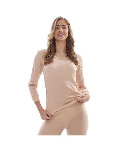 Hauts Thermiques Manches Longues Femme Beige Heatforce