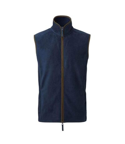Mens Artisan Fleece Gilet Navy Brown Premier