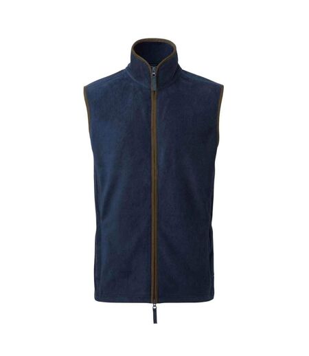 Mens Artisan Fleece Gilet Navy Brown Premier