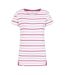 T-shirt Motif/style Blocs De Couleurs En Rayures Breton Femme Rose Lazy Jacks-1