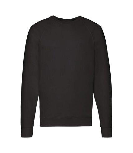 Fruit Of The Loom Mens Lightweight Raglan Sweatshirt (240 GSM) (Black) - UTBC2653