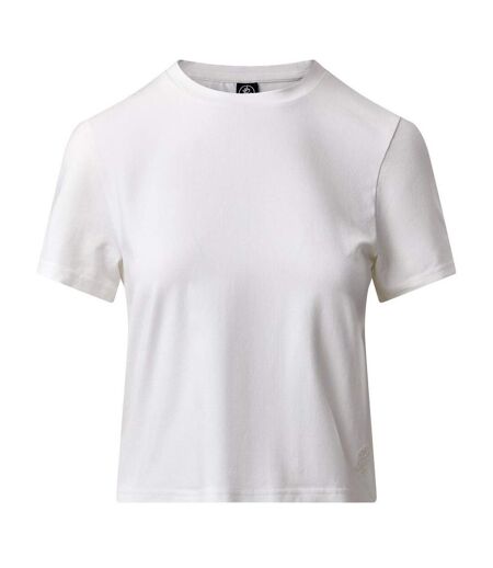 Womens/ladies Victory Capped Sleeved Crop T-shirt White Gym King