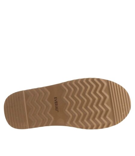 Womens/ladies Wonga Leather Slippers Chestnut EverAu