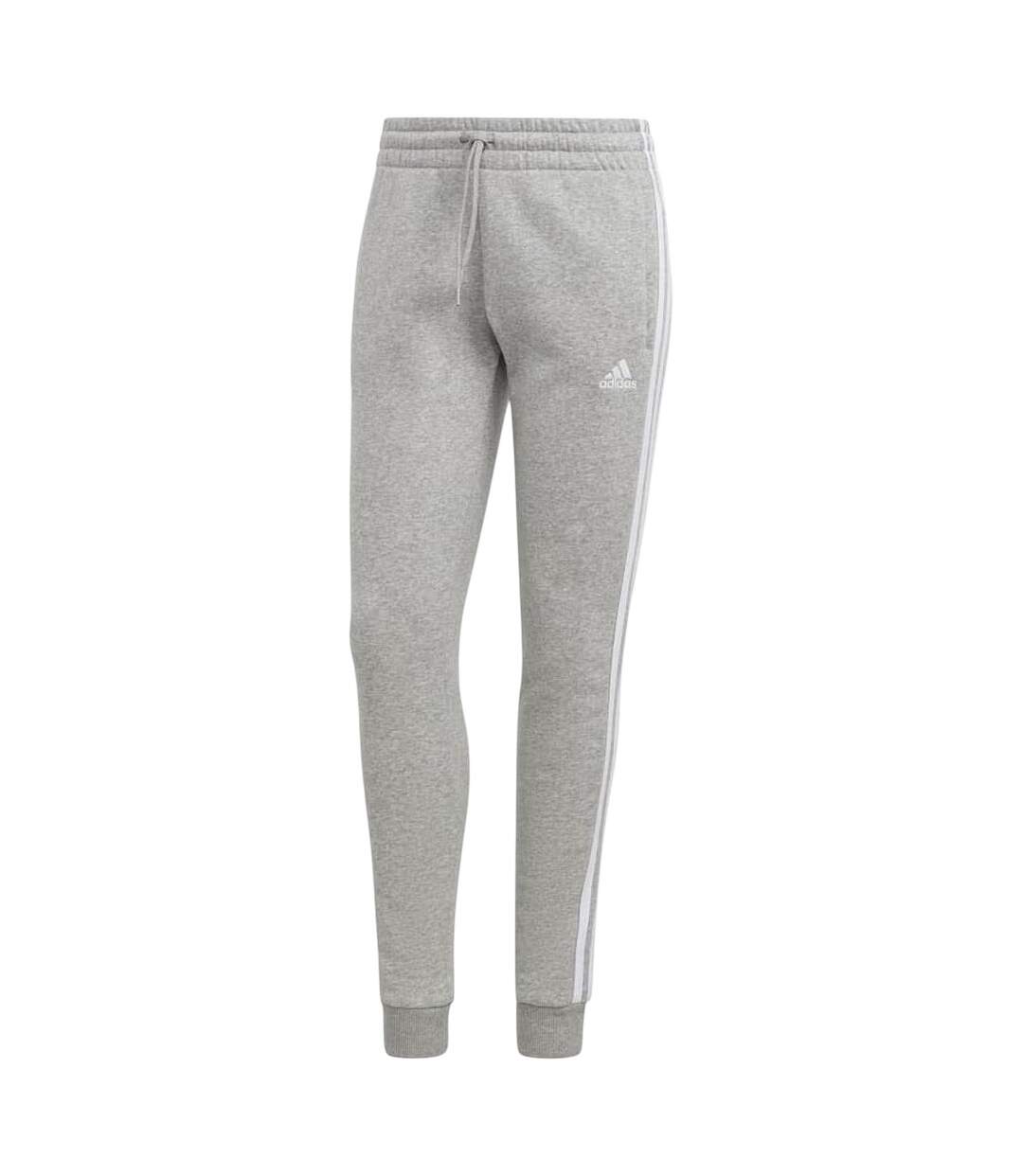 Womens/ladies 3 Stripes Jogging Bottoms Grey Adidas-2