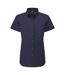 Womens/ladies supreme oxford short-sleeved formal shirt navy Premier-1