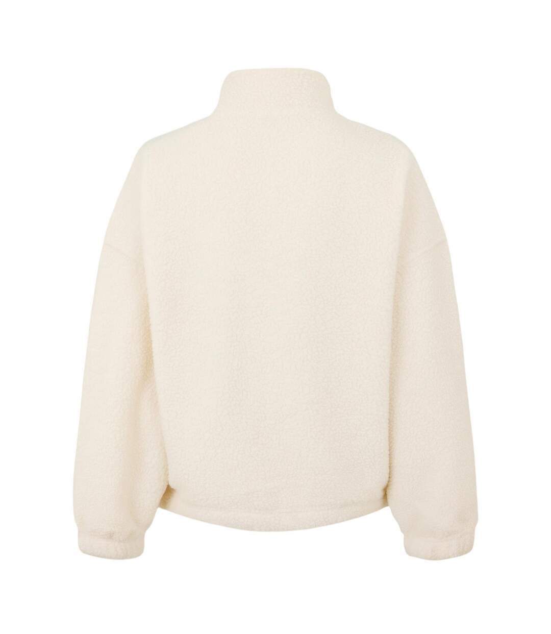 Womens/ladies Plain Full Zip Relaxed Fit Jacket Cream USA Pro-3