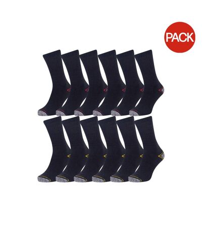 Pack Of 12  Mens Heavy Duty Work Socks  Black Grey Iron Mountain