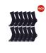 Pack Of 12  Mens Heavy Duty Work Socks  Black Grey Iron Mountain-1