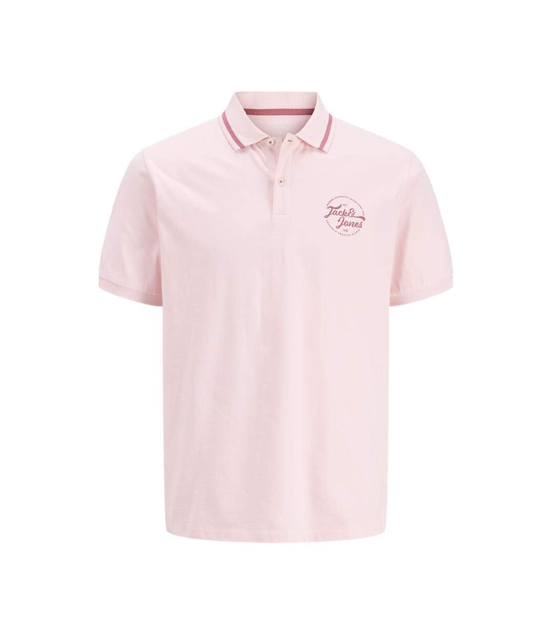 Polo rose clair homme jack & jones jordean-1