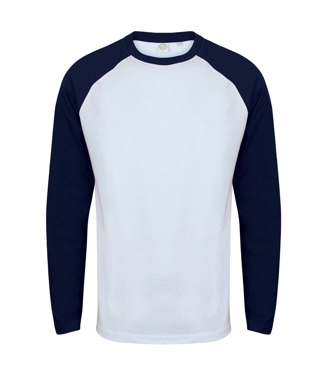 T-shirt manches longues homme blanc/bleu marine Skinni Fit