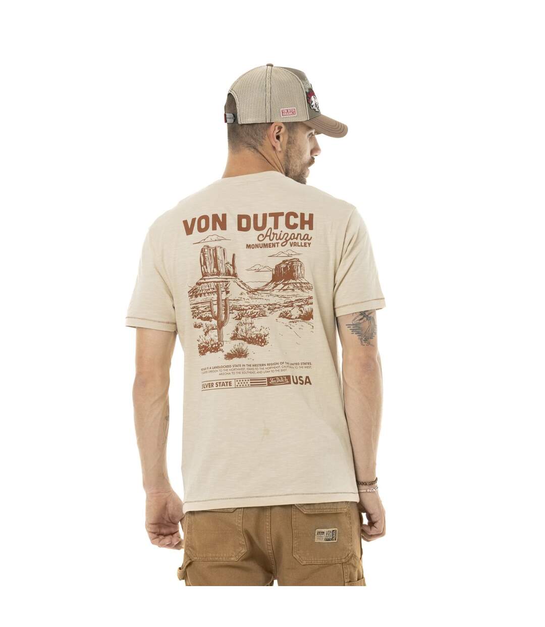 T-shirt homme regular en jersey 170gr print devant&dos Arizo Vondutch-3