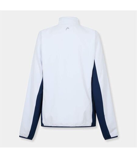 Womens/ladies Club Logo Full Zip Track Jacket White Red Head