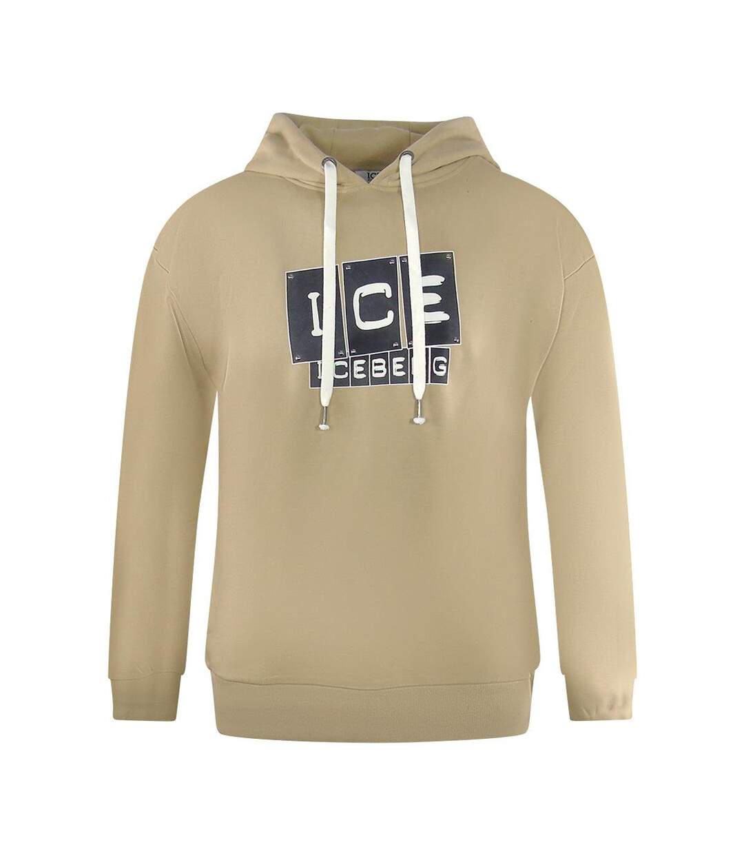 Sweat À Capuche Motif Logo Bloc Homme Beige Ice Iceberg-1
