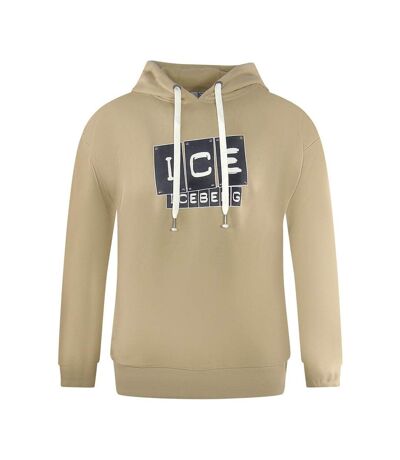 Sweat À Capuche Motif Logo Bloc Homme Beige Ice Iceberg