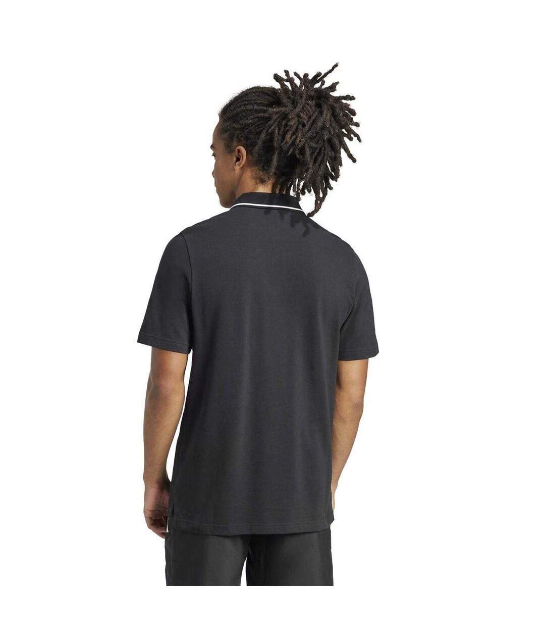 Polo Motif/style 3 Rayures Homme Noir Blanc Adidas-3