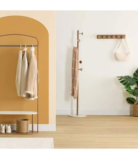 Patère 6 Tiges Design Côme 58cm Marron