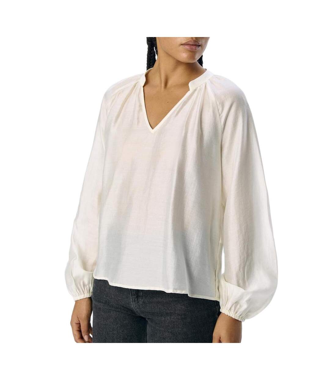 Blouse fluide écrue femme vero moda heidi-1