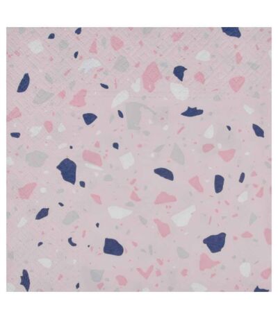 Lot de 20 Serviettes en Papier Terrazzo 33x33cm Rose