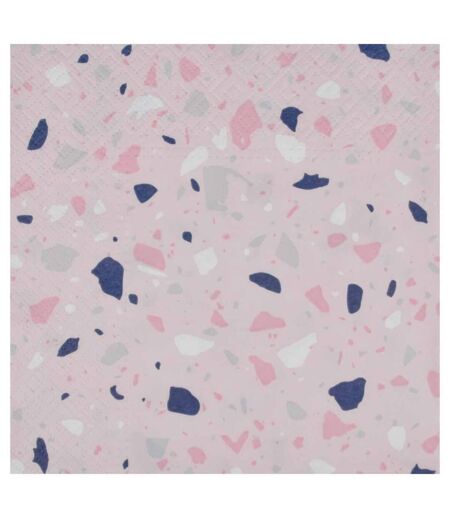 Lot de 20 Serviettes en Papier Terrazzo 33x33cm Rose