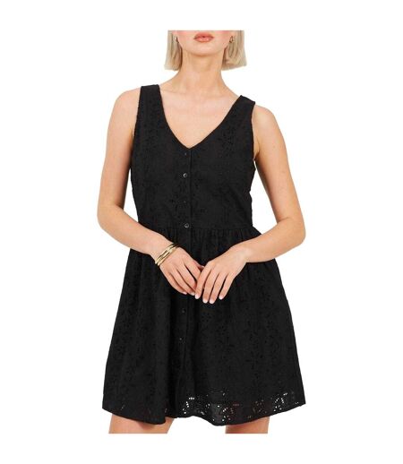 Robe Courte Motif/style Broderie Femme Noir Brave Soul