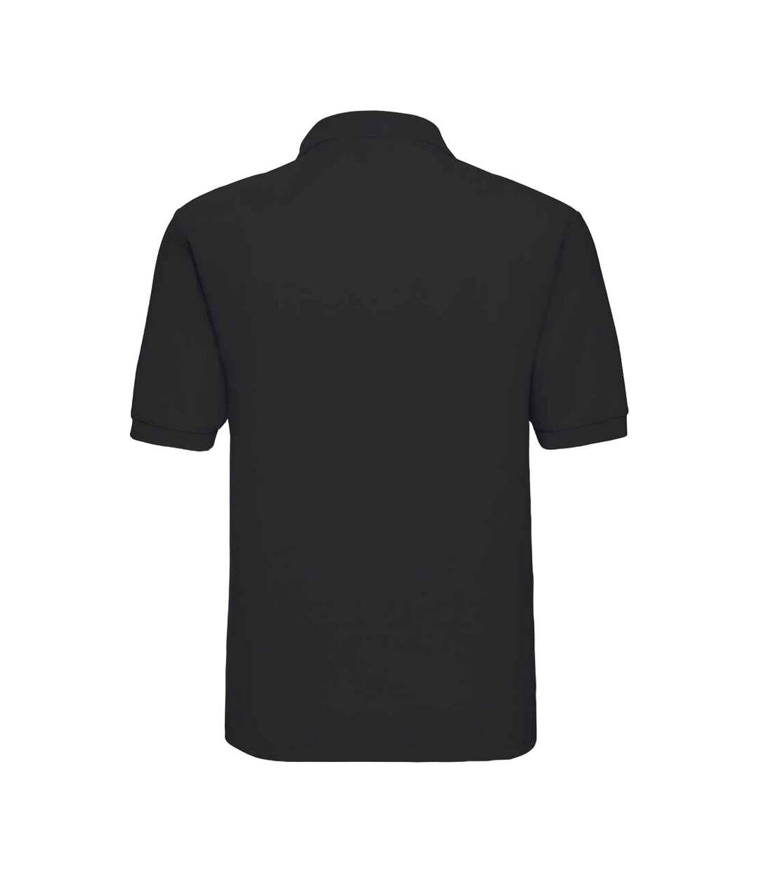 Unisex adult classic polycotton polo shirt black Russell