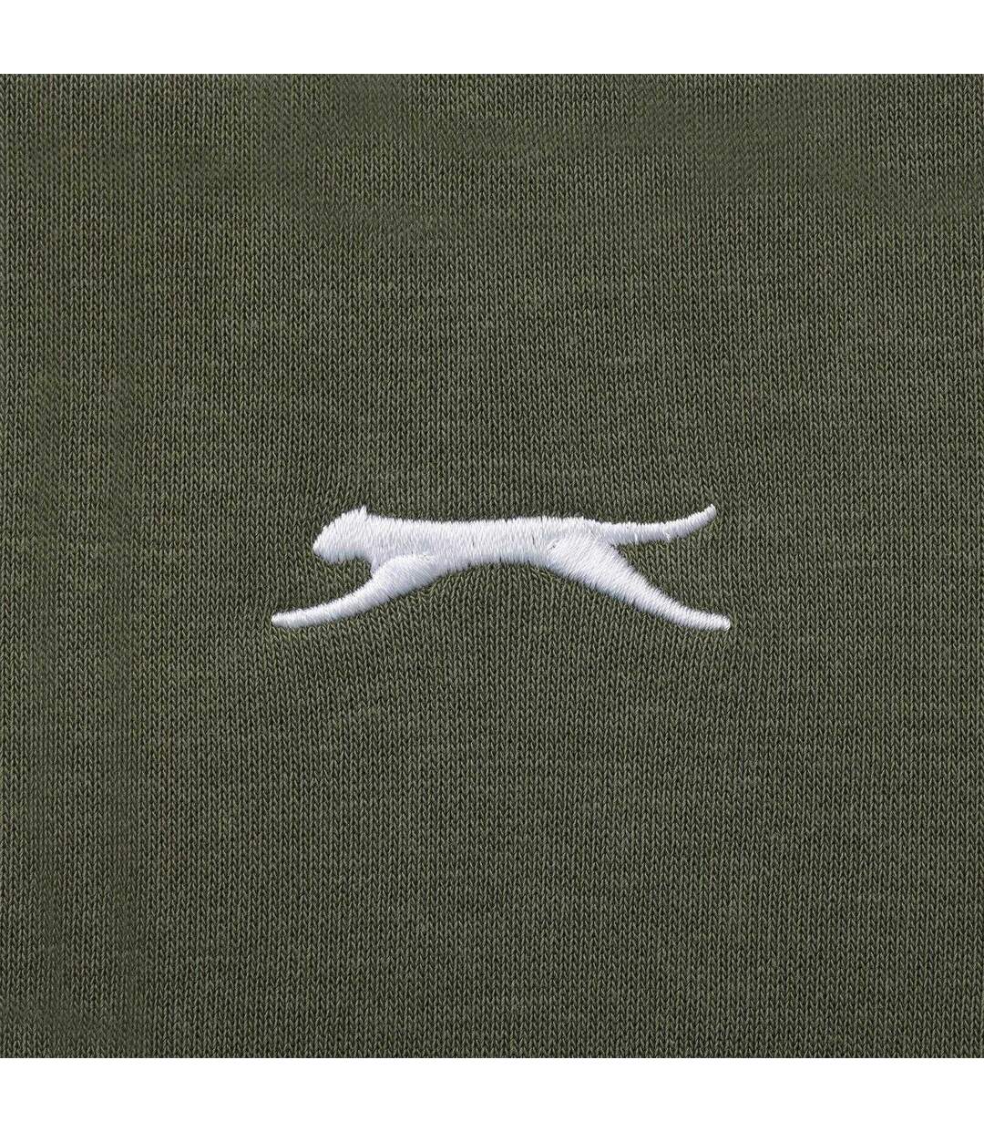 Sweat À Capuche Motif/style Logo Brodé Homme Vert Kaki Slazenger-4