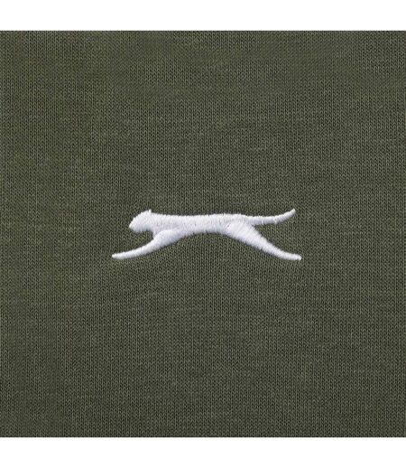 Sweat À Capuche Motif/style Logo Brodé Homme Vert Kaki Slazenger