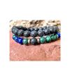 Bracelet turquoise Africaine et basalte