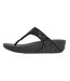 Womens/ladies Lulu Glitter Toe Post Sandals Black FitFlop-2