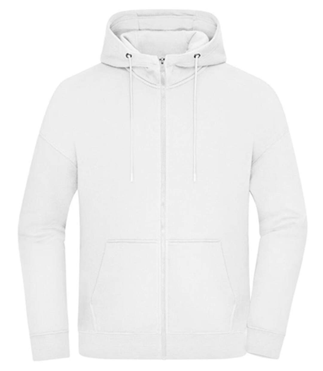 Sweat à capuche zippé oversize unisexe - 8043 - blanc-2
