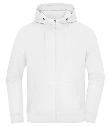 Sweat à capuche zippé oversize unisexe - 8043 - blanc