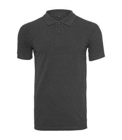 Build Your Brand Mens Pique Fitted Polo Shirt (Black)