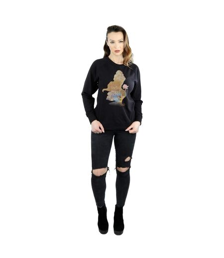 Disney Princess Womens/Ladies Belle Filled Silhouette Sweatshirt (Black)