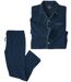 Men's Blue Microfleece Pyjamas-1