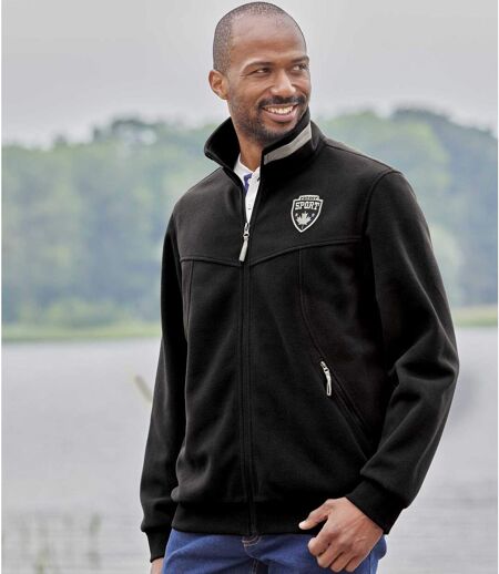 Men's Black Full-Zip Fleece Jacket