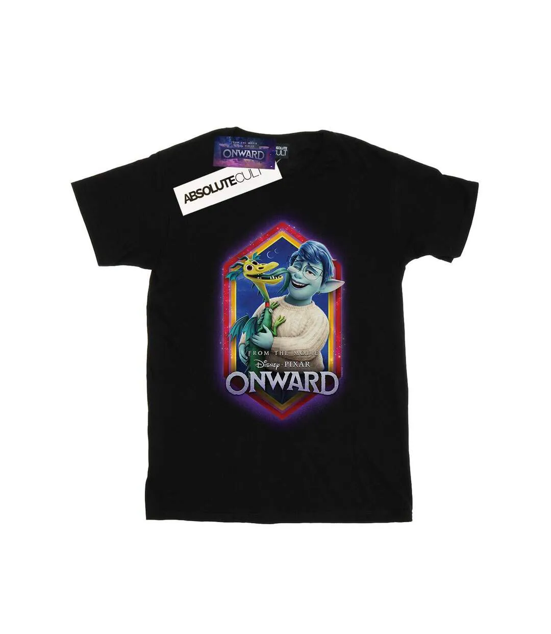 Disney Womens/Ladies Onward Laurel And Blazey Crest Cotton Boyfriend T-Shirt (Noir) - UTBI42394-1