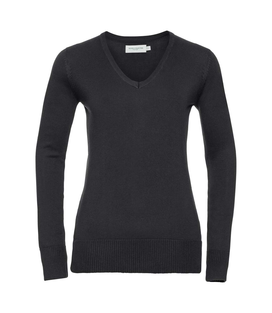 Pull col v collection femme noir Russell