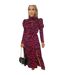 Robe Mi-longue Manches Bouffantes Motif/style Imprimé Zèbre Femme Rose AX Paris-1
