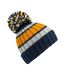 Beechfield Unisex Adult Hygge Striped Beanie (Dijon/Blue)