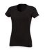 Skinni Fit Womens/Ladies Feel Good Stretch V-Neck Short Sleeve T-Shirt (Black) - UTRW4423
