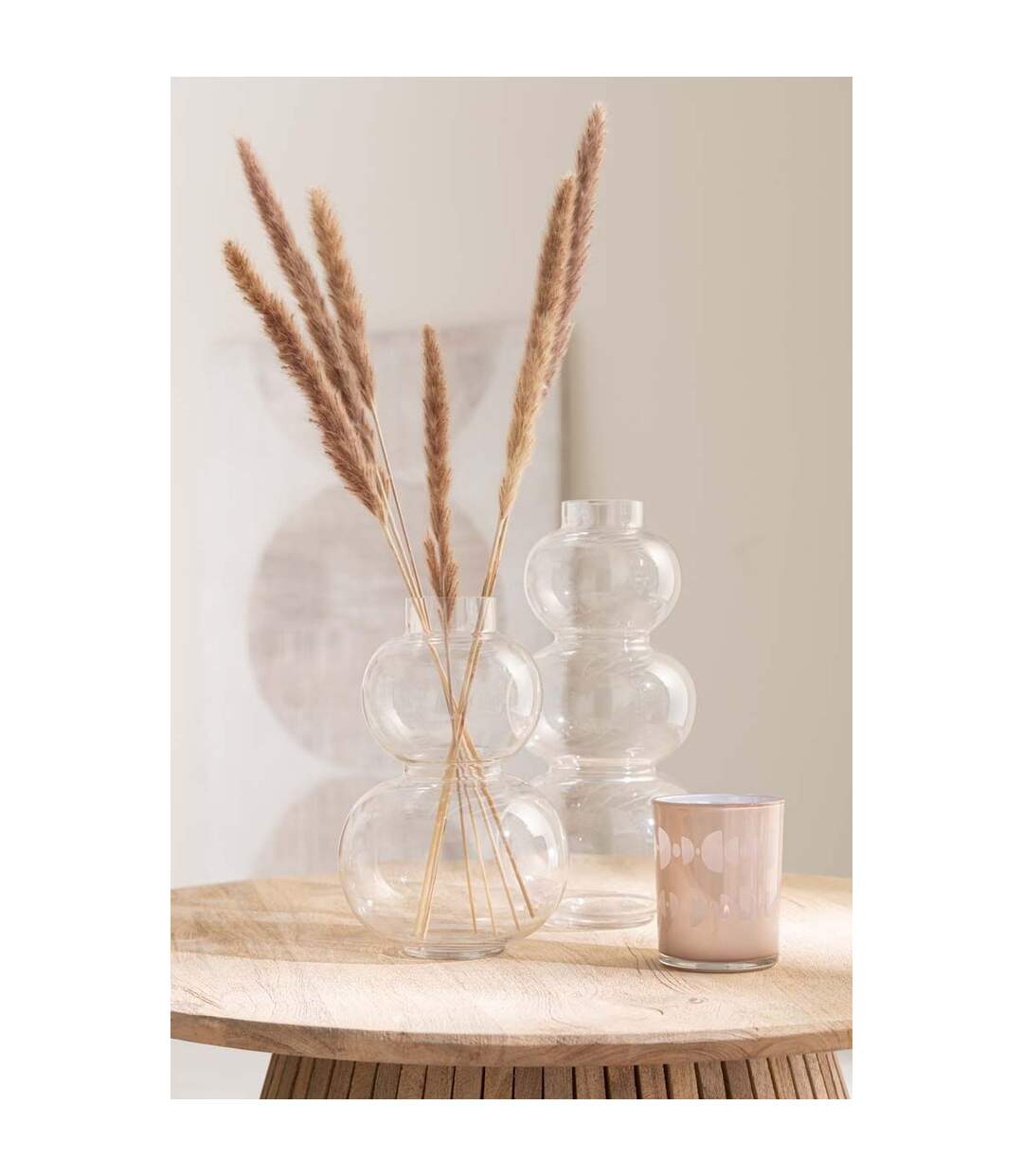 Vase Design en Verre Boule 36cm Transparent-2