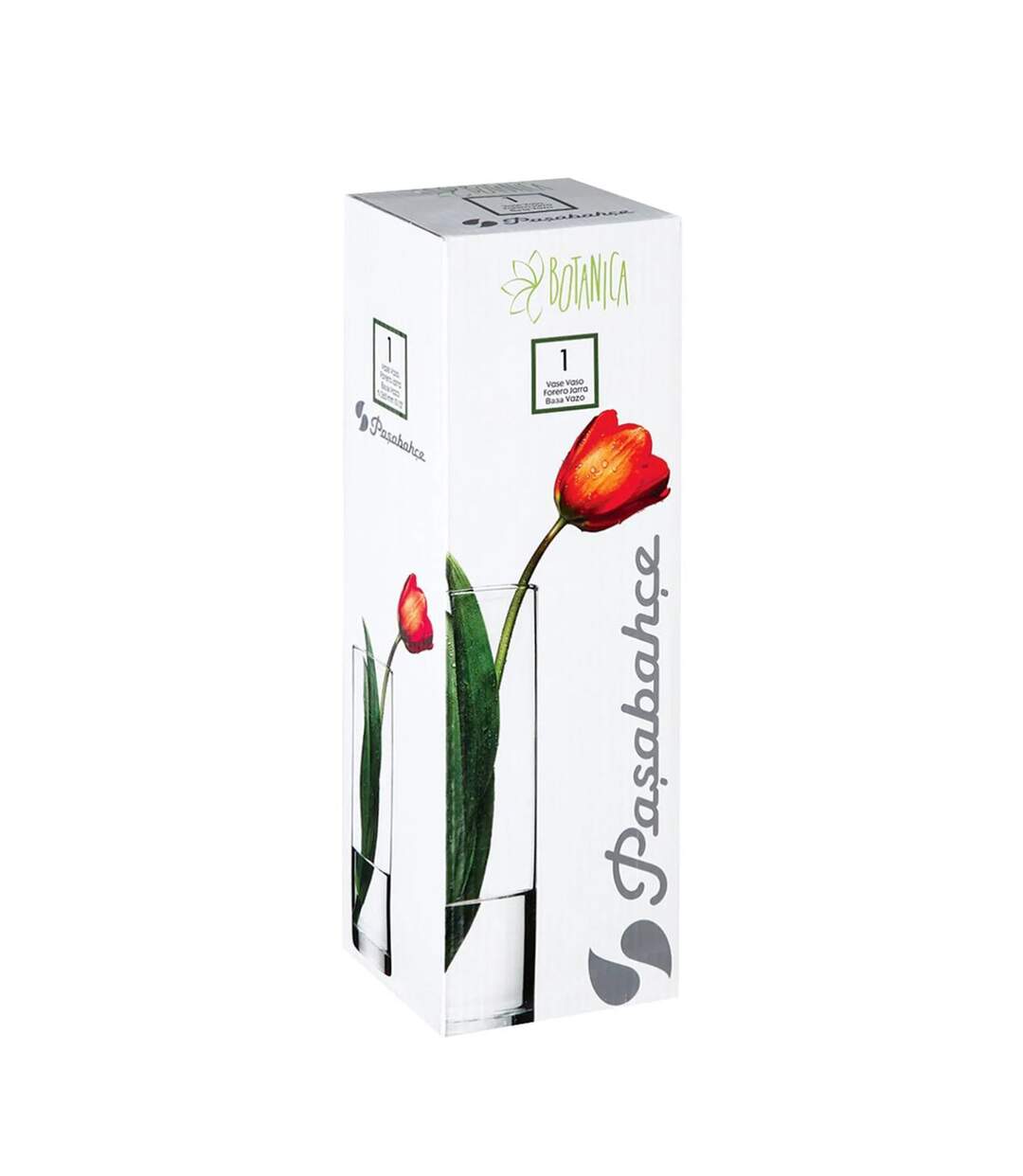 Vase Cylindrique Flora 26cm Transparent-2