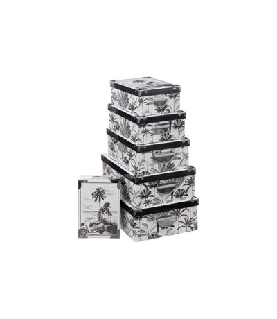 Lot de 6 Boîtes de Rangement Dolce Vita 48cm Noir & Blanc