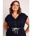 Robe courte boutonnée maille unie-3
