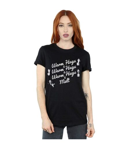 Disney - T-shirt FROZEN OLAF WARM HUGS AND MELT - Femme (Noir) - UTBI24404