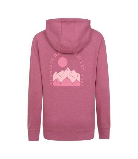 Womens/ladies mountain scene jersey hoodie pink Mountain Warehouse