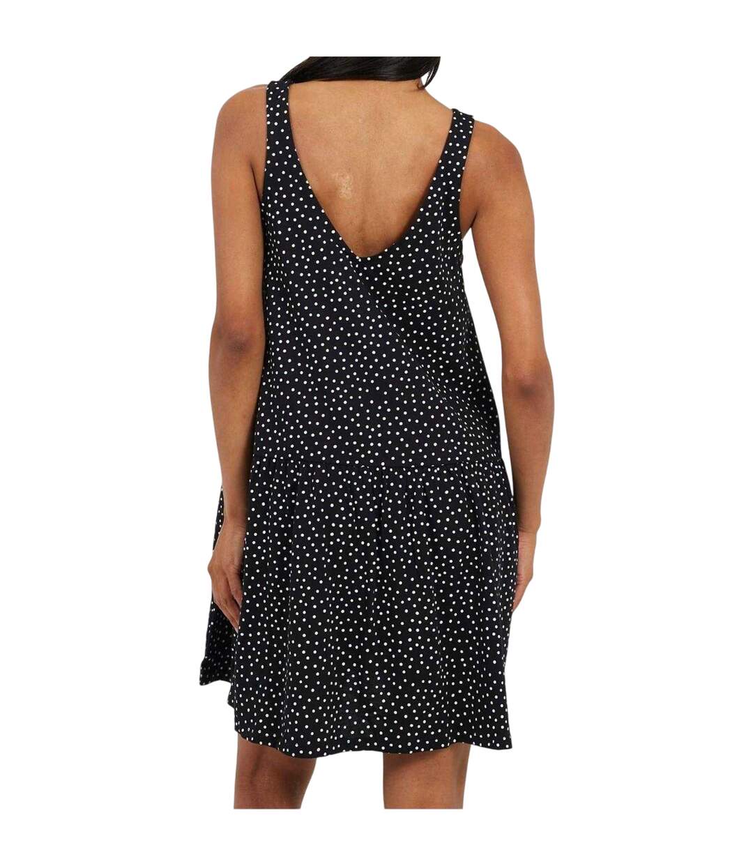 Womens/ladies Tiered V Neck Sleeveless Mini Dress Black White Brave Soul-3
